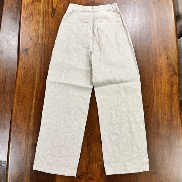 Reformation Mason Pants High Rise Linen Straight Leg Trousers Size 0 Capsule - Picture 3 of 8